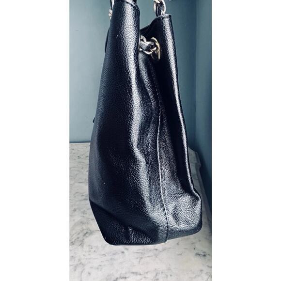 Tory Burch Thea Black Leather Slouchy Bridle Gold Chain Tote Shoulder Bag Purse - Picture 15 of 16